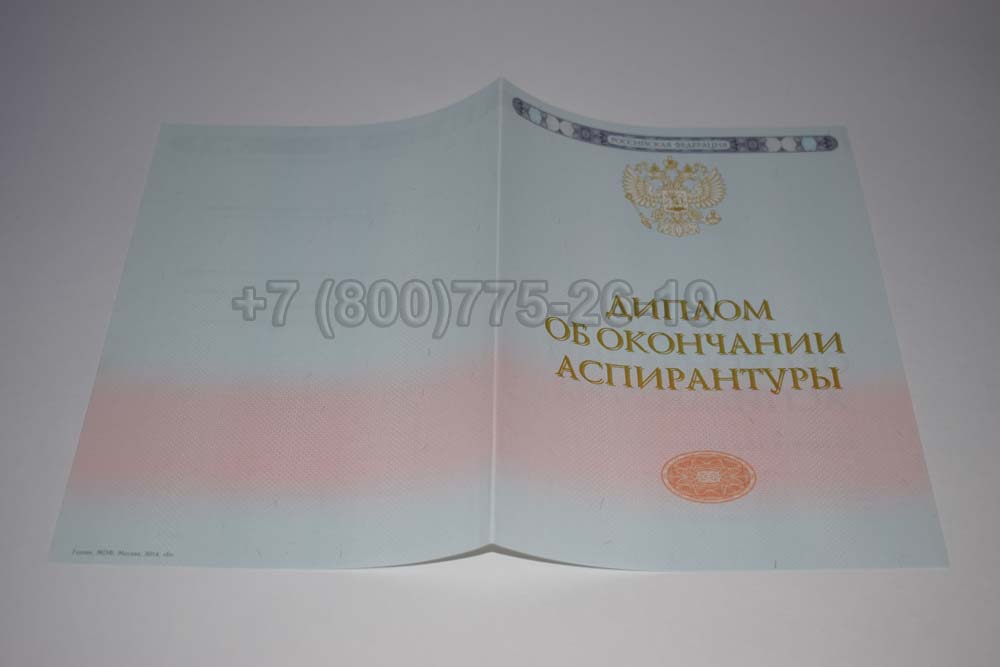 Бланк диплома аспирантуры Гознак 2014-2025 год выпуска г.Кемерово
