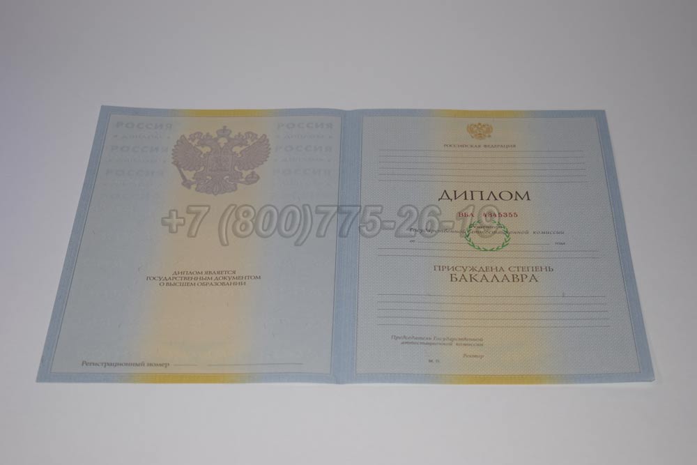 Бланк диплома бакалавра Гознак 2009-2010 год выпуска г.Кемерово